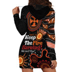 Australia NAIDOC 2024 Hoodie Dress Keep the Fire Burning Aboriginal Art