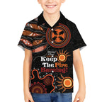 Australia NAIDOC 2024 Kid Hawaiian Shirt Keep the Fire Burning Aboriginal Art
