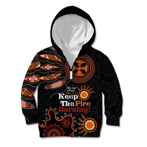 Australia NAIDOC 2024 Kid Hoodie Keep the Fire Burning Aboriginal Art