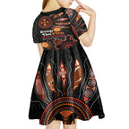 Australia NAIDOC 2024 Kid Short Sleeve Dress Keep the Fire Burning Aboriginal Art