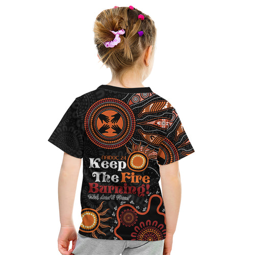 Australia NAIDOC 2024 Kid T Shirt Keep the Fire Burning Aboriginal Art