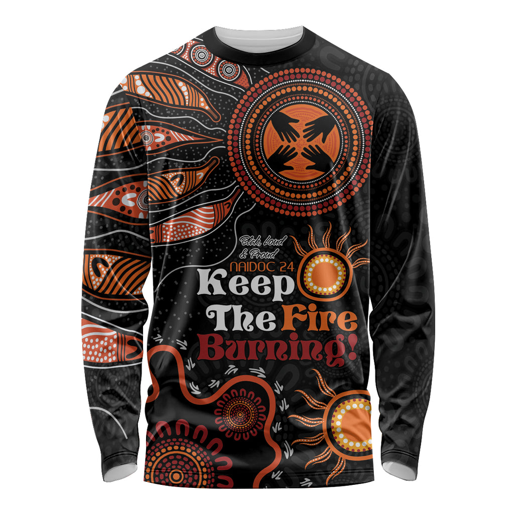 Australia NAIDOC 2024 Long Sleeve Shirt Keep the Fire Burning Aboriginal Art