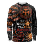 Australia NAIDOC 2024 Long Sleeve Shirt Keep the Fire Burning Aboriginal Art