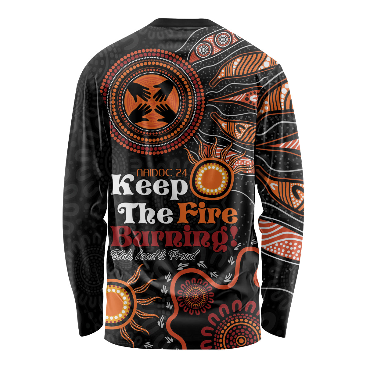 Australia NAIDOC 2024 Long Sleeve Shirt Keep the Fire Burning Aboriginal Art