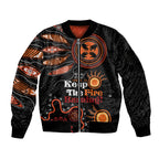 Australia NAIDOC 2024 Sleeve Zip Bomber Jacket Keep the Fire Burning Aboriginal Art