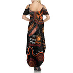 Australia NAIDOC 2024 Summer Maxi Dress Keep the Fire Burning Aboriginal Art