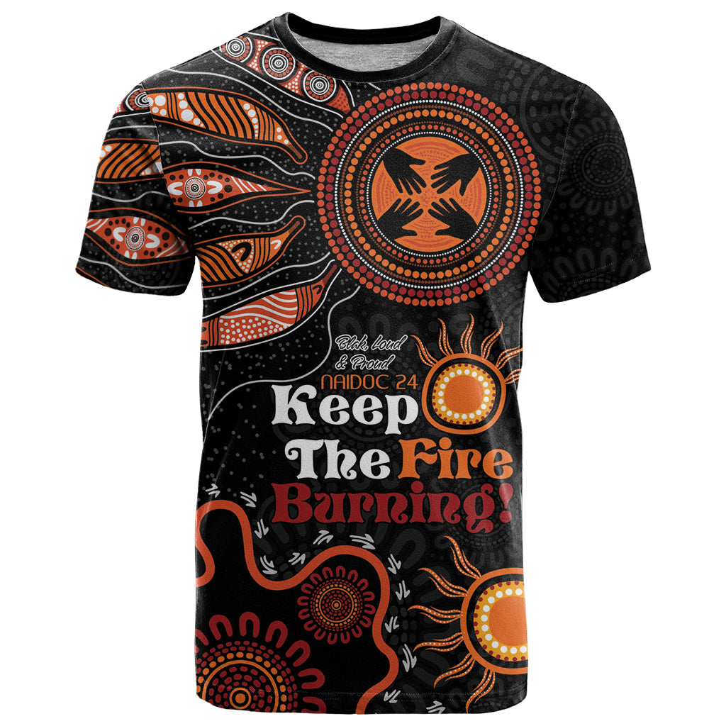 Australia NAIDOC 2024 T Shirt Keep the Fire Burning Aboriginal Art