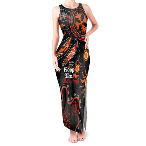 Australia NAIDOC 2024 Tank Maxi Dress Keep the Fire Burning Aboriginal Art