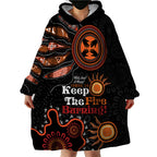 Australia NAIDOC 2024 Wearable Blanket Hoodie Keep the Fire Burning Aboriginal Art