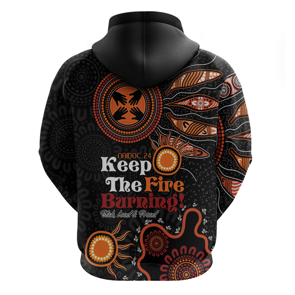 Australia NAIDOC 2024 Zip Hoodie Keep the Fire Burning Aboriginal Art