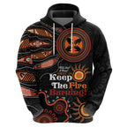 Australia NAIDOC 2024 Zip Hoodie Keep the Fire Burning Aboriginal Art