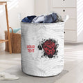 New Zealand Maori Heart Tribal Personalised Laundry Basket Polynesian Patterns