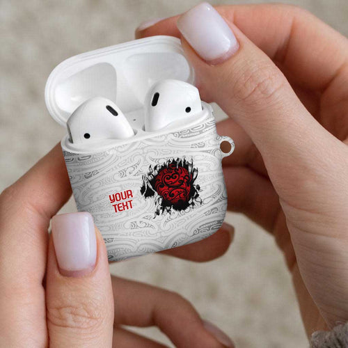 New Zealand Maori Heart Tribal Personalised AirPods Case Polynesian Patterns