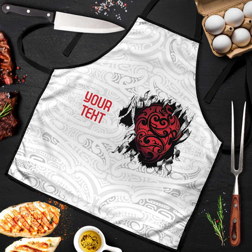 New Zealand Maori Heart Tribal Personalised Apron Polynesian Patterns