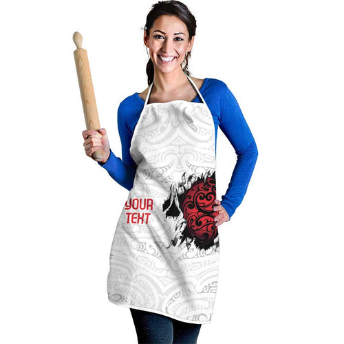 New Zealand Maori Heart Tribal Personalised Apron Polynesian Patterns