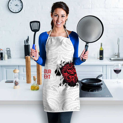 New Zealand Maori Heart Tribal Personalised Apron Polynesian Patterns