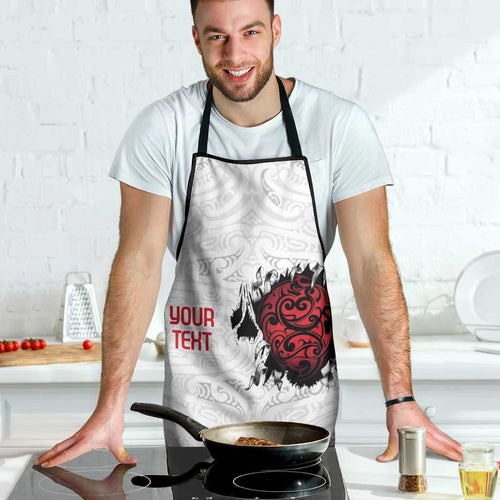 New Zealand Maori Heart Tribal Personalised Apron Polynesian Patterns