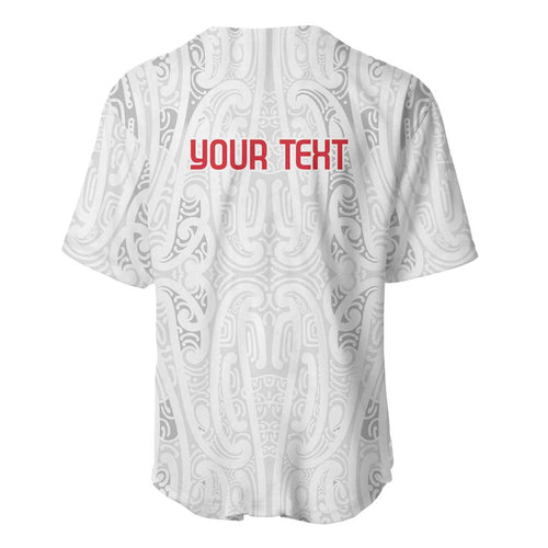 New Zealand Maori Heart Tribal Personalised Baseball Jersey Polynesian Patterns
