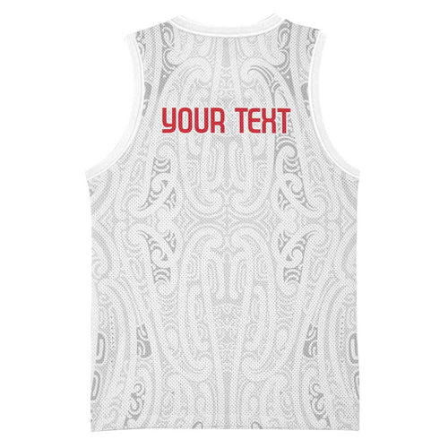 New Zealand Maori Heart Tribal Personalised Basketball Jersey Polynesian Patterns