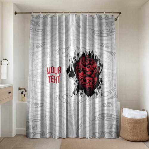 New Zealand Maori Heart Tribal Personalised Bathroom Set Polynesian Patterns