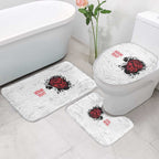 New Zealand Maori Heart Tribal Personalised Bathroom Set Polynesian Patterns