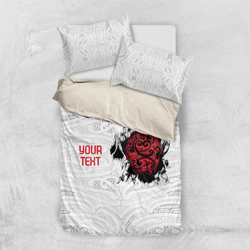 New Zealand Maori Heart Tribal Personalised Bedding Set Polynesian Patterns