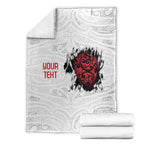 New Zealand Maori Heart Tribal Personalised Blanket Polynesian Patterns