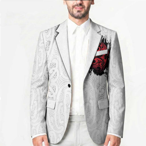 New Zealand Maori Heart Tribal Personalised Blazer Polynesian Patterns