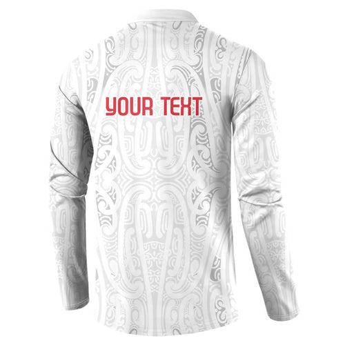 New Zealand Maori Heart Tribal Personalised Button Sweatshirt Polynesian Patterns