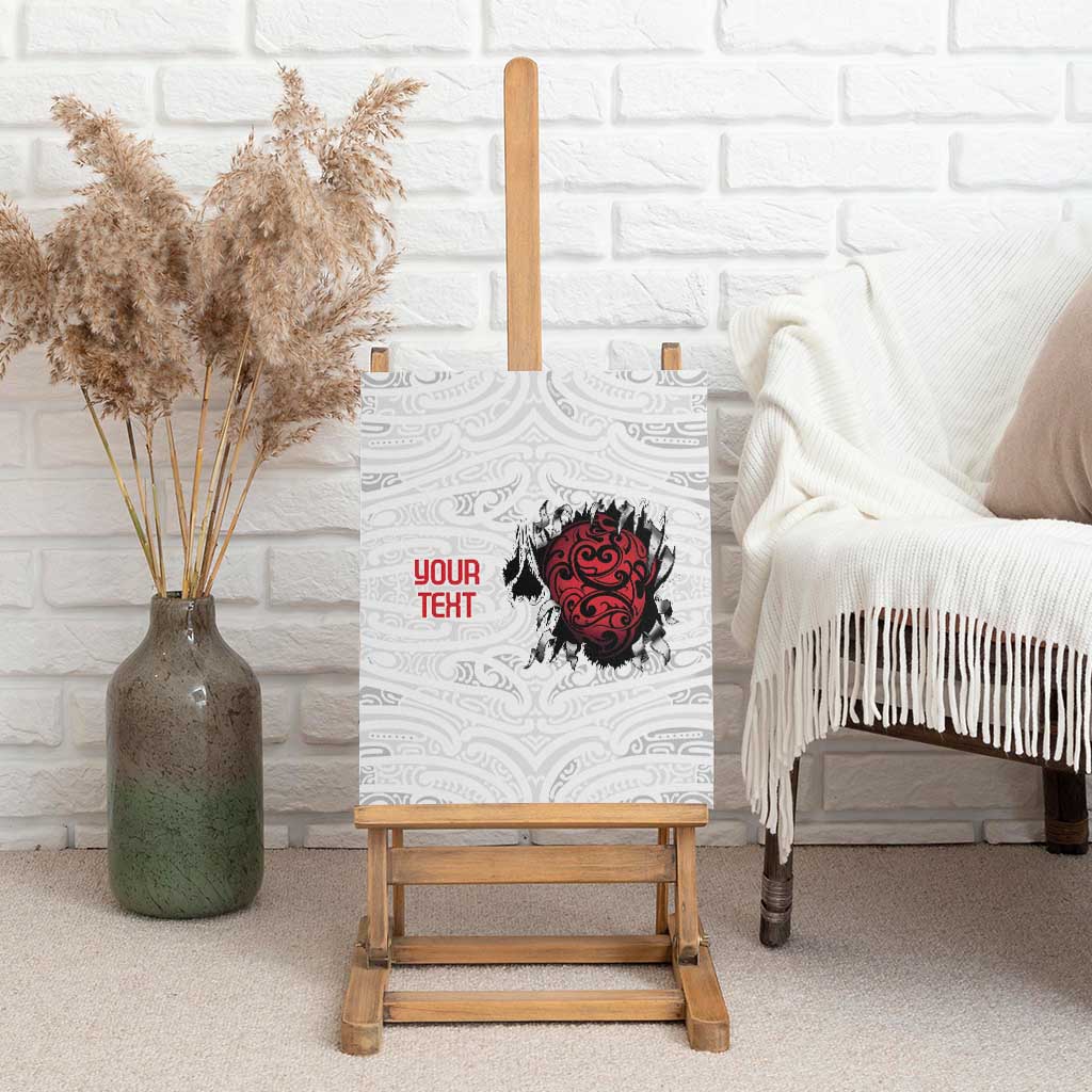 New Zealand Maori Heart Tribal Personalised Canvas Wall Art Polynesian Patterns