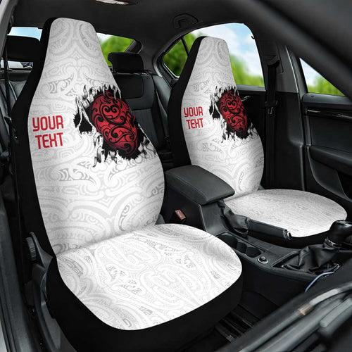 New Zealand Maori Heart Tribal Personalised Car Seat Cover Polynesian Patterns