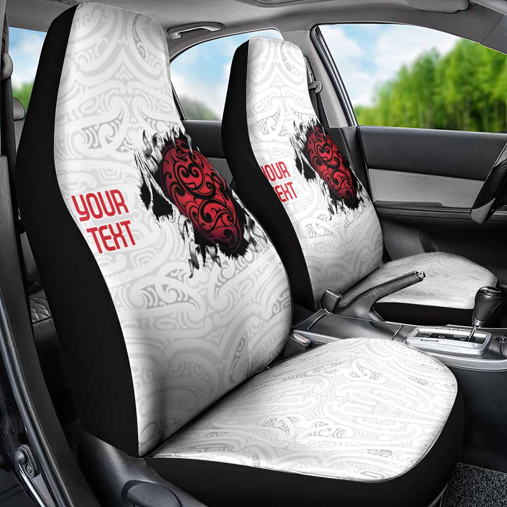 New Zealand Maori Heart Tribal Personalised Car Seat Cover Polynesian Patterns