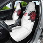 New Zealand Maori Heart Tribal Personalised Car Seat Cover Polynesian Patterns
