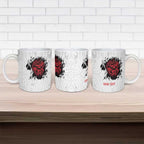 New Zealand Maori Heart Tribal Personalised Ceramic Mug Polynesian Patterns