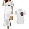 New Zealand Maori Heart Tribal Personalised Couples Matching Mermaid Dress and Hawaiian Shirt Polynesian Patterns