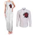 New Zealand Maori Heart Tribal Personalised Couples Matching Tank Maxi Dress and Long Sleeve Button Shirt Polynesian Patterns
