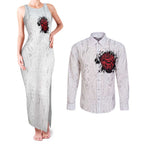 New Zealand Maori Heart Tribal Personalised Couples Matching Tank Maxi Dress and Long Sleeve Button Shirt Polynesian Patterns