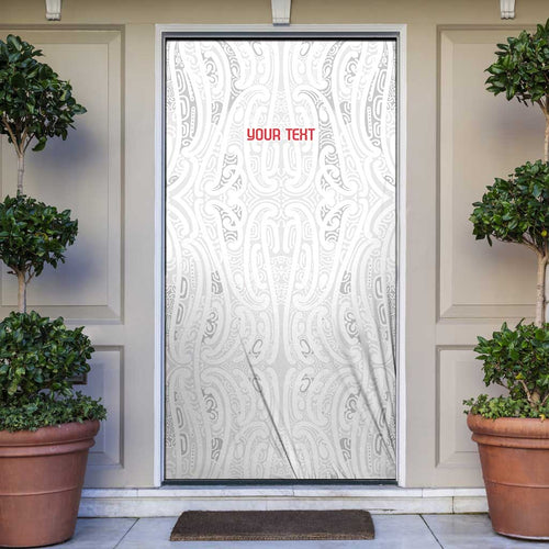 New Zealand Maori Heart Tribal Personalised Door Cover Polynesian Patterns