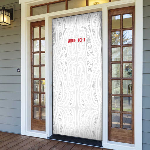 New Zealand Maori Heart Tribal Personalised Door Cover Polynesian Patterns