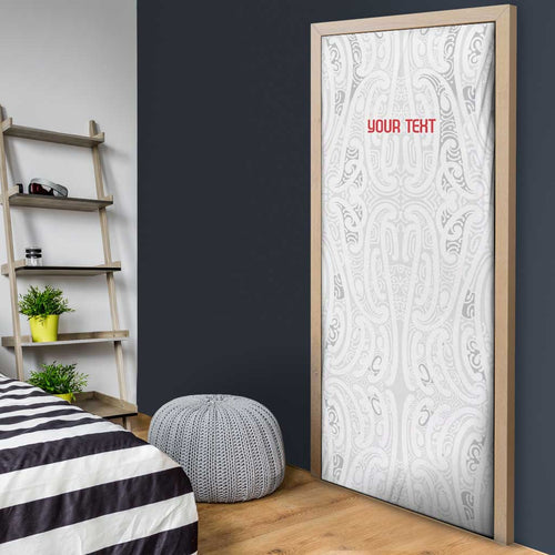 New Zealand Maori Heart Tribal Personalised Door Cover Polynesian Patterns