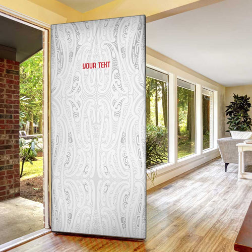 New Zealand Maori Heart Tribal Personalised Door Cover Polynesian Patterns