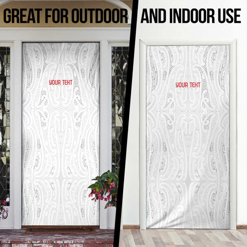 New Zealand Maori Heart Tribal Personalised Door Cover Polynesian Patterns