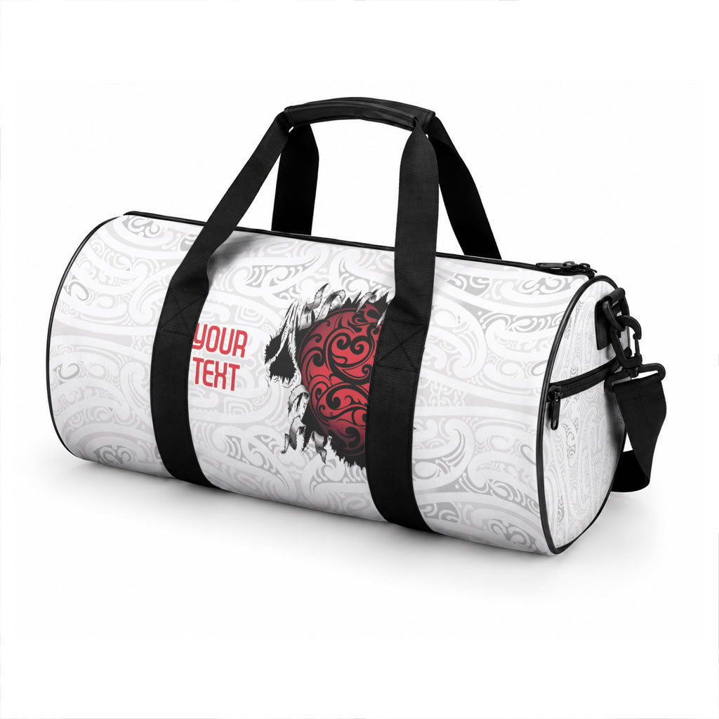 New Zealand Maori Heart Tribal Personalised Duffle Bag Polynesian Patterns