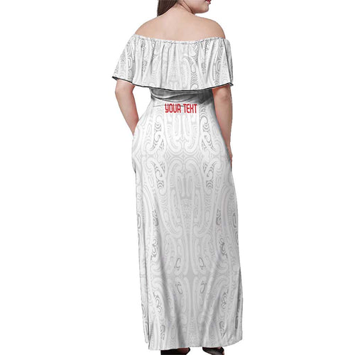 New Zealand Maori Heart Tribal Personalised Family Matching Off Shoulder Maxi Dress and Hawaiian Shirt Polynesian Patterns