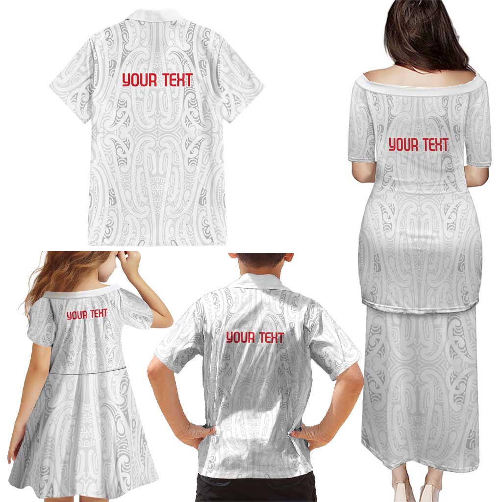 New Zealand Maori Heart Tribal Personalised Family Matching Puletasi and Hawaiian Shirt Polynesian Patterns