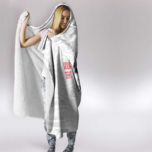 New Zealand Maori Heart Tribal Personalised Hooded Blanket Polynesian Patterns
