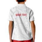 New Zealand Maori Heart Tribal Personalised Kid Polo Shirt Polynesian Patterns