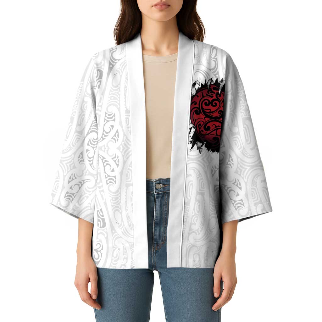 New Zealand Maori Heart Tribal Personalised Kimono Polynesian Patterns