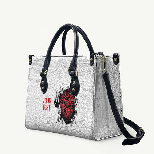 New Zealand Maori Heart Tribal Personalised Leather Bag Polynesian Patterns