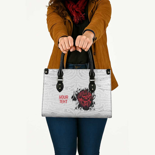 New Zealand Maori Heart Tribal Personalised Leather Bag Polynesian Patterns